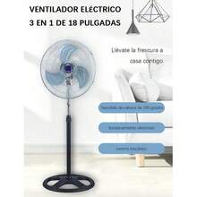 3 en 1 ventilador de suelo doméstico sacudirá la cabeza, ventilador de pie giratorio de alta velocidad, ventilador de metal de 3 páginas, puede colgar en la pared, vertical Ventilador eléctrico 3 en 1 de alta velocidad 18", mando a distancia,velocidad y dirección del viento ajustables, tres formas de uso, ventilador eléctrico silencioso. - Tipo de Enchufe A USA (110-127V) - Ver 7