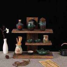 多层木质桌面收纳架，大容量整理架，适用于香水收纳展示、娃娃和手办展示，适用于浴室、卧室 - 彩色 - 查看 7