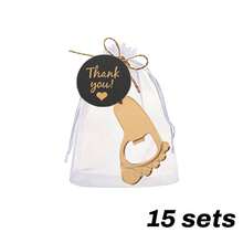 1/15/30 Sets Personalized Bottle Opener Keychain Set, Includes Gauze Bag, Card And Hemp Rope, Multi-Functional High Decorative , Wedding Gift, Party Favors, Bulk Wedding Favors - Multicolor - View 10