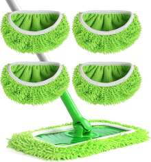Microfiber Spray Mop Replacement Heads For Wet/Dry Mops Flat Replacement Heads For Floor Cleaning And Scrubbing Microfiber Pros Reusable Mop Pads# Cleaning Tool - Multicolor - View 3