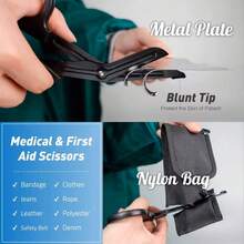 1 Pair 6 Inch High-Quality Stainless Steel Rescue Scissors, Medical Emergency Shears, Bandage Scissors, Non-Stick Coated Blades, Coated Trauma Shears, Multipurpose For Outdoor Camping, Hiking, Wilderness Survival, Suitable For Nurses, EMTs, Households - Gauze Scissors - View 6