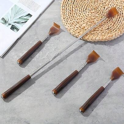 Extendable Back Scratcher - Stainless Steel Adjustable Rod, Back Massager, Full Body Scratching Tool, No Need For Help, Includes Massage Ball Tip, 4-Section Extendable Design, Ergonomic Handle, Suitable For Hard-To-Reach Areas Like The Back