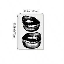 1/3幅 时尚别致墙画 Y2K 印花帆布画 亲吻嘴唇海报 黑白美学少女风装饰 适用于卧室、客厅或宿舍装饰 送给她的礼物 无框 - 彩色 - 查看 16