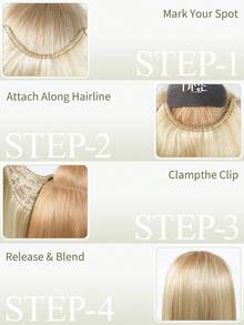 DNE HAIR 1 Piece V-Shaped Clip In Hair Extensions Top-V 100% Human Hair Color 613# Light Blonde Straight Hair For Women Easy To Style, Lightweight, Breathable, Invisible Suitable For All Hair Types And Daily Wear& Fashion Lovers - S613 - View 4