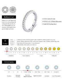 MODIAN Cincin Tumpuk Pita Moissanite Warna D Mewah untuk Wanita, Perhiasan Pernikahan Perak Sterling 925 Asli dengan Kotak Hadiah yang Indah - Perak - View 3