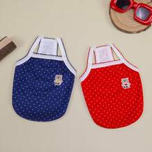 宠物服装，春季/上衣，动物服饰，猫背带 - 紅色 - 查看 4