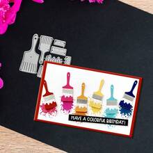 创意画笔模具、DIY剪贴簿相册和压花模板、贺卡制作工具、卡片纸切割工艺品、礼品卡制作模板模切。 - 銀色 - 查看 4