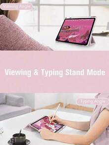 Clear Back Case For 10th Gen 10.9 Inch 2022 & 11th Gen 11 Inch 2025, Slim Protective Cover With Pencil Holder & Auto Sleep/Wake,Pink - Baby Pink - View 6