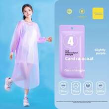 Disposable Raincoat Portable Drawstring Adult Long Thick Rain Poncho, Waterproof Outdoor Hiking Travel - [Màu tím, 1 gói] Cỡ cực lớn và dày - Xem 12