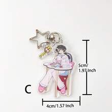 1pc Original Acrylic Keychain Pendant, Cute Pajama Cartoon Bag Charm, Fashionable JK Girl Student Y2K Retro Japanese School Style Cute Street Casual Party Acrylic Phone School Souvenir Gift, Ideal For Girlfriend - Multicolor - View 11