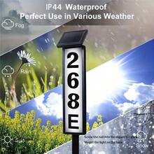 Solar-Powered Courtyard House Number Plate, Ground-Mounted Lawn Lamp House Number Plate Lamp. It Has A Waterproof Function, With A Capacity Of 900 Milliamps. It Is Easy To Install And Has An Intelligent Light Sensing Function. - 1pc - 查看 4