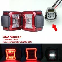 For JK 2007-2018 LED Tail Light Taillight Assembly Rear Lamps Brake Reverse Light Daytime Running Lights 2pcs - 2pcs - View 11