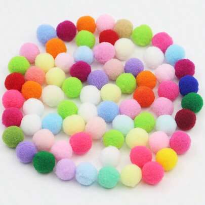 （100个/包）1.5厘米多色涤纶小毛球，高弹毛球，手工DIY小配件