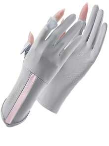 1 par de guantes de ciclismo de verano unisex - Guantes semicirculares de longitud media con dos dedos - Ver 6