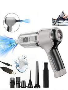 Aspiradora inalámbrica de mano 3 en 1 para coche con succión potente, mini aspiradora con batería recargable de 2400mAh, aspiradora portátil para escritorio, hogar y oficina, limpieza de polvo, aspiradora portátil para coche, sofá, pelo de mascotas - 107 - Ver 10