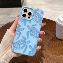 1个水母海龟印花双材质防摔保护壳，兼容 17、16、15、14、13、12、11 Pro Max，Galaxy S21、23、24 FE、A14、A15、A54、A55等机型 - 藍色 - 查看 2