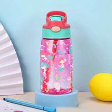 500ml Kids Straw Water Bottle With Silicone Spout, Cute Mermaid & Dinosaur Design,Leakproof PC Material | EncouragesDrinking, Lightweight For School & Travel|Easter, Back To School, Christmas, Birthday,Children's Day Gift For Boys Girls - Multicolor - View 13