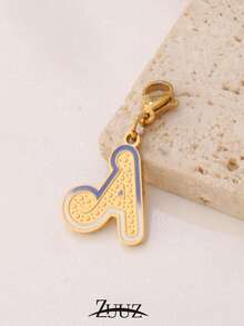 1pc Stainless Steel Two Tone Letter Charms For DIY Jewelry Making Handmade 18K Gold Alphabet Letters Charms Initial Accessories - Pendant - View 8