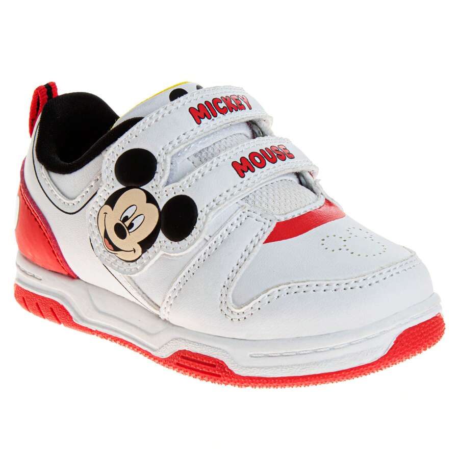Disney Zapatillas de de para niñas, diseño divertido, preparadas para jugar, duraderas para uso diario, cómodas, fáciles de poner y quitar (tallas para niños pequeños del 5 al 10) - Rojo - Ver 1