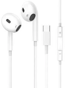 有线高保真立体声耳机，带麦克风和音量控制，USB-C接口，兼容 15/16 Pro/17 Air/17 Pro Max、Pro、S25/S24/S23/S22/S21、Pixel 9/8/7/6，符合人体工学的入耳式设计，塑料材质，不防水，防噪音，带音量按钮控制，USB-C有线耳机 | 防噪音+高保真立体声低延迟，适用于 15 Pro Max/其他Type-C/USB-C设备，全能游戏和媒体耳机 - 查看 1