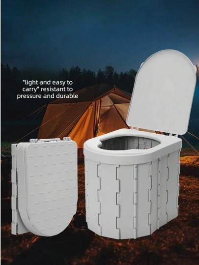 Outdoor Camping Toilet, Portable Foldable Car Self-Driving Tour Toilet, Emergency Toilet With Lid, Camping Toilet Bowl