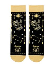 1/3/6/12 Pairs Women Comfortable & Fun Zodiac Sign Pattern Mid-Calf Socks - Multicolor - View 11