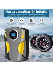 12V Portable Tire Inflator With Digital Display, LED Light And Automatic Stop For Cars And Bicycles - Wired - View 6
