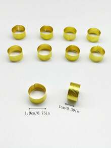 [10pcs] Gold & Silver Adjustable Metal Thimbles, Open Design Anti-Slip Finger Protector, Suitable For Hand Sewing, Embroidery And Home Mending, Practical Sewing Tool - Thimble - View 12