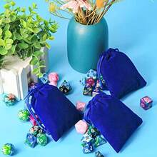 Shintop 10pcs Velvet Drawstring Bags Wedding Gift Bags Velvet Cloth Jewelry Pouches Blue - Azul - Ver 6