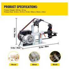 Bandschleifmaschine 5,08 x 208,28 cm Belt Disc Sander Combo Band Tellerschleifer, 2800 r/min Band und Scheiben Schleifmaschine, PH 427 X 30,5 cm Gummi-Kontaktscheibe Stand-Band-Tellerschleifer - 2800 U/min - Übersicht 7