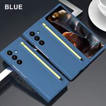 Galaxy ZFold3/ZFold4/ZFold5/ZFold6/ZFold7 Phone Case With Stylus Pen, Matte Texture Material Protective Cover, Minimalist Elegant Design, Integrated Pen Slot, Fashion Versatile Case - Multicolor - View 35