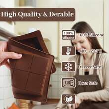 2pcs/3pcs Silicone Chocolate Mold, Non-Stick Rectangular Durable Mold Suitable For Swiss Roll, Chocolate, Chocolate Bar And Dubai Chocolate, Easy Demold - View 3