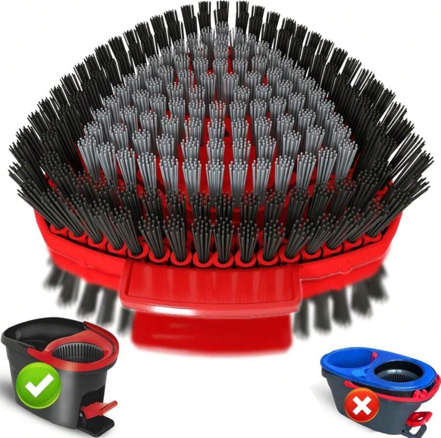 Upgrade Scrub Brush Replacement Head Compatible With O Cedar EasyWring 1 Tank Spin Mop, Mop Replace Head Brush,Scrubber Floor Cleaning Brush,More Layers Of Bristles For Bathroom, Deck, Tile, Kitchen - ColorC - 查看 1