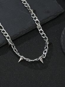 1 chiếc vòng cổ choker kiểu retro punk màu bạc, dây xích Cuban đính đinh tán, dành cho nam nữ, phong cách grunge goth, trang sức Y2K. - vòng cổ - Xem 5