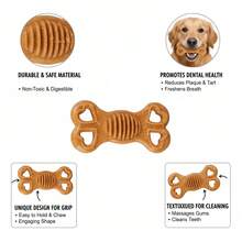 纹理狗狗磨牙玩具，骨头形状幼犬磨牙玩具，耐用材质，轻巧易握，可爱心形设计，有益牙齿健康，互动玩耍 - 彩色 - 查看 6