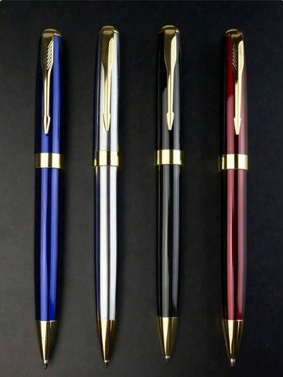 Metal Ballpoint Pen, Black Ink, Medium Tip 1.0mm, Smooth Writing, Retractable Ballpoint Pen, Business Gift Pen, Signature Pen, Suitable For Men, Women, Offices, Executives. High-Quality Metal Pen.