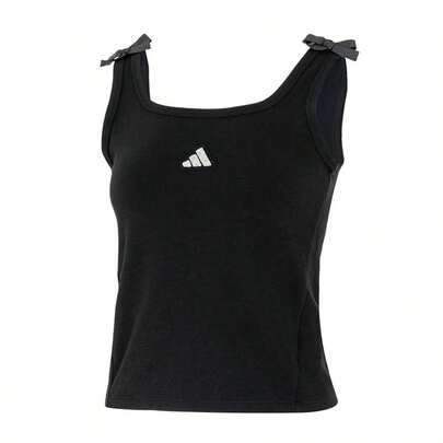 Adidas Women's Vest, Slim Fit, Comfortable, Simple Summer Casual Wear, DCE TANK, Everyday Sports Knitted Bow Top KS5318