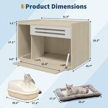 Cat Litter Box Enclosures - Wood - View 2