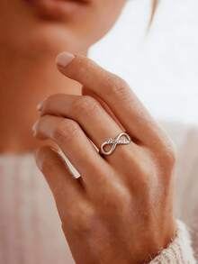 Nhẫn khắc tên vô cực theo yêu cầu, quà tặng xuyên biên giới nhân Ngày của Mẹ, Ngày Valentine, Sinh nhật, Kỷ niệm, Bạn bè, Tốt nghiệp, Giáng sinh, Quà tặng gia đình cao cấp - phong cách 1 - Xem 6