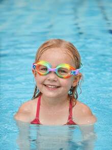 2副/套 儿童泳镜，适合3-12岁儿童，防拉扯头发，带可调节头带 - 彩色 - 查看 3