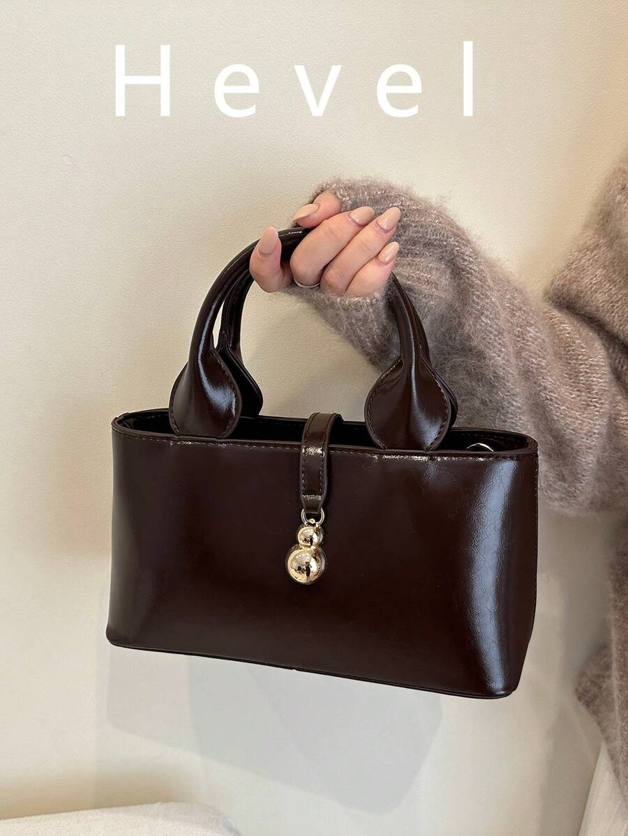 时尚优雅单肩手提包、托特包和斜挎包，女士秋冬必备 - 咖啡棕 - 查看 1