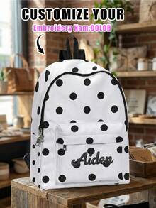 Anpassningsbar ryggsäck med broderad ficka, personlig collegeryggsäck, reseryggsäck, studentväska, laptopväska, anpassad ryggsäck, avslappnad och moderiktig - Multifärgad - Visa 10