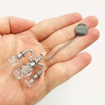 1件精美水晶屋床头灯，大型水晶壁灯，金属材质 - 金色或银色！为娃娃屋增添温馨氛围！适用于各种节日装饰！微缩景观装饰，建筑立体模型壁灯，塑料/金属微缩模型屋灯，室内外墙面安装的理想之选。