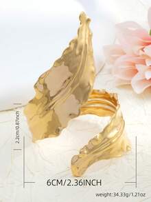 1pc Fashionable Elegant Minimalist Criss-Cross Leaf Design Bracelet, Suitable For Women's Daily Wear And Parties - Leaf-shaped Bracelet - View 5