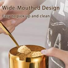 Stainless Steel Seasoning Jar Set With Spoon, Home Salt Pepper Shaker, Dry Goods Storage Box, Kitchen Utensils - Multicolor - View 6