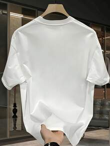 Camiseta de Hombre de Alta Calidad 100% Algodón, Cuello Redondo Casual, Manga Corta, Corte Regular, Esencial para el Verano con Diseño Gráfico "Smile", Blanca con Letras Verdes, Ligera y Transpirable para Atuendo Casual, Camiseta de Uso Diario |   Camiseta con Diseño Divertido |   Cómodo y perfecto como regalo para el Día del Padre, también es un regalo ideal para amigos y para tu pareja. - Blanco - Ver 2