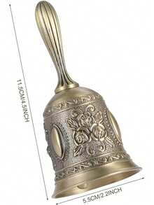 1pc Vintage Metal Hand Bells For Seniors - Bedside And Wedding Party Bar Ringing Bells Guardian Bell Hand Bell Small Teacher Dinner Bells Meditation Gift For Bedridden Mom For Churchl, Hotel, Christmas And Wedding Service, Reception, Dinner, Library, Pub - Style a - View 9