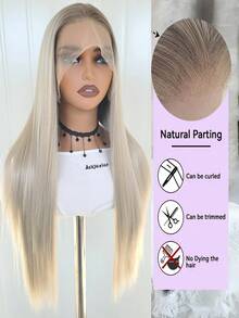 13"X4" High Density 180% Straight Blonde Lace Front Wig For Women - Pre-Plucked, Heat Resistant Fiber, No Glue Set - Multicolor - View 5