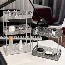 1pc 2/3 Tier Vanity Organizer Rack, Transparent Desktop Storage Box Display Shelf, Perfume Skincare Cosmetics Holder Tray - Clear - View 1