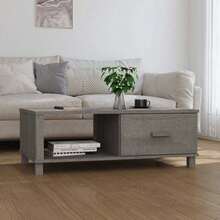 CROISSANCE Table basse HAMAR Gris clair 100x55x35 cm Bois massif de pin - Gris - Voir 2